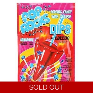 Pop Rocks Dips Strawberry with tattoo 18g